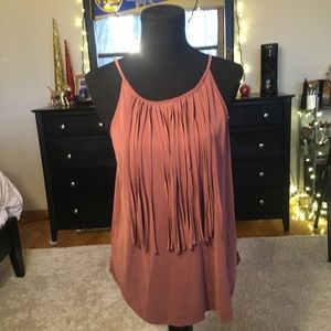Burgundy Fringe Tank Top ‼️1 HR DROP‼️